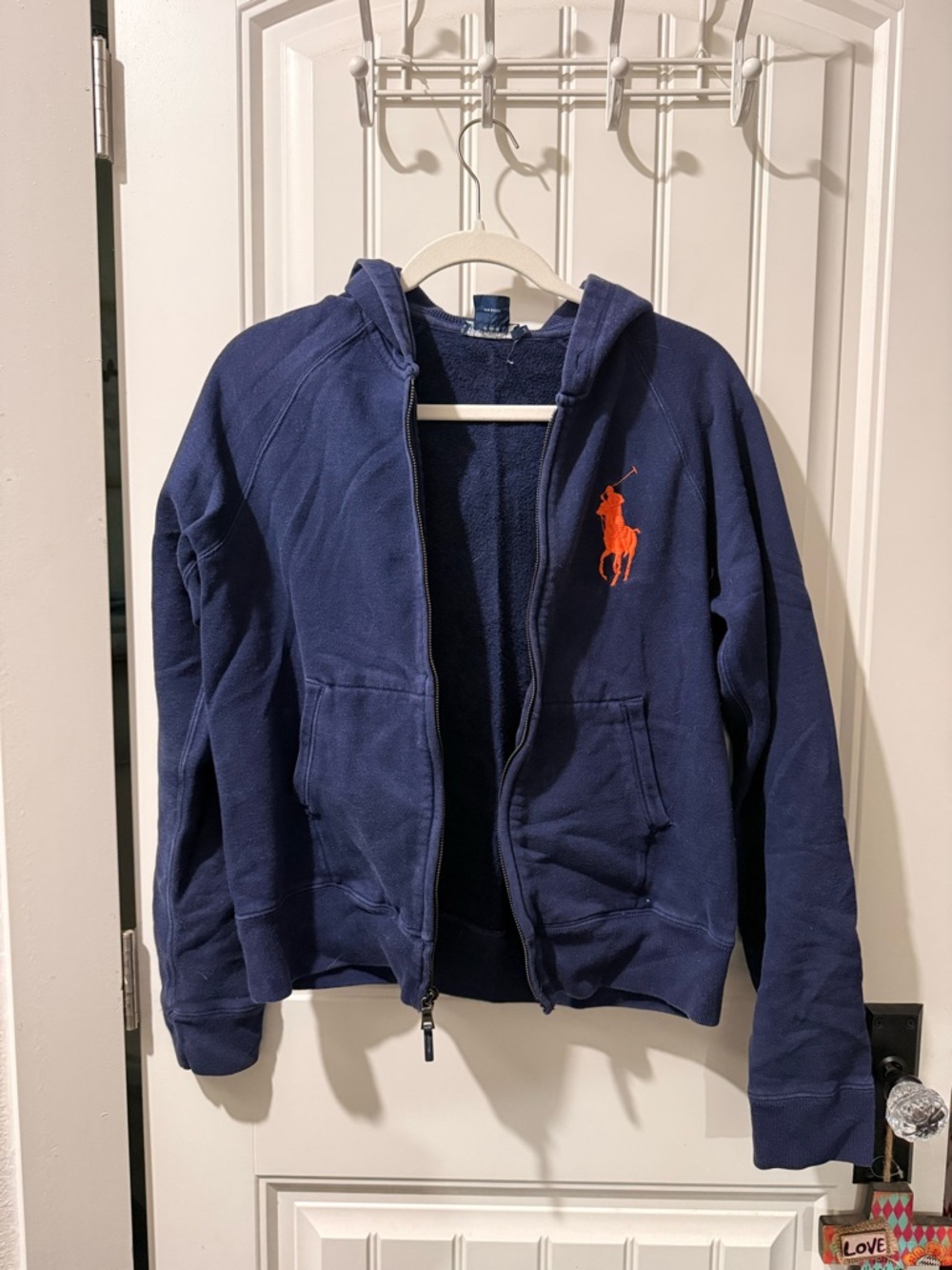 Ralph Lauren Navy Hoodie with Embroidered Accent